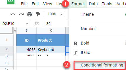 google sheets hide zeroes conditional formatting