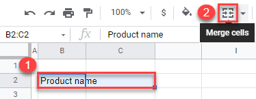 google sheets merge cells