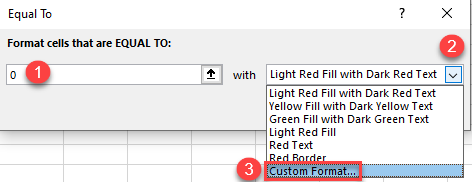 hide zeroes conditional formatting 2