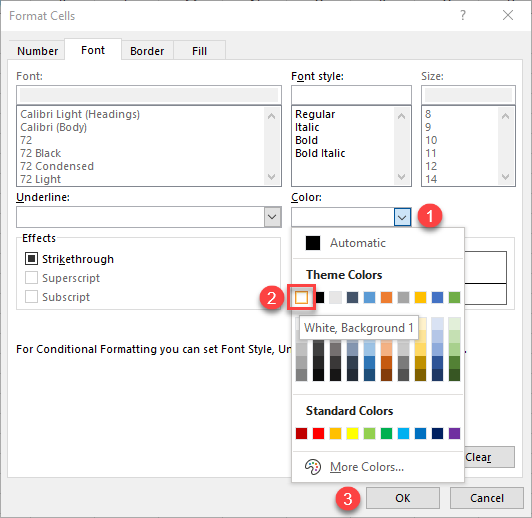 hide zeroes conditional formatting 3