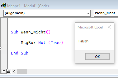 if anweisung msgbox wenn nicht