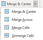merge cells options