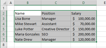 setborder select cells