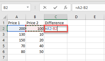 subtract multiple cells 8