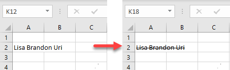 How to cross out a cell in Excel