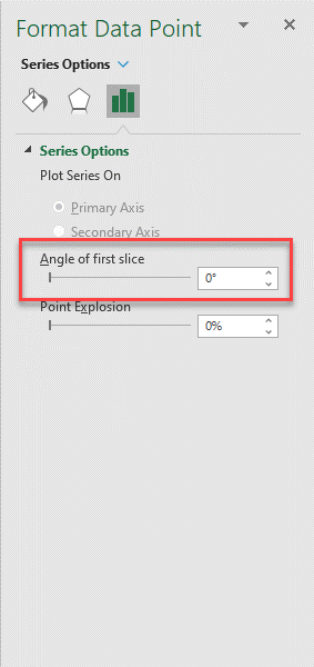Adjust Angle of First Slice for Pie Chart in Excel