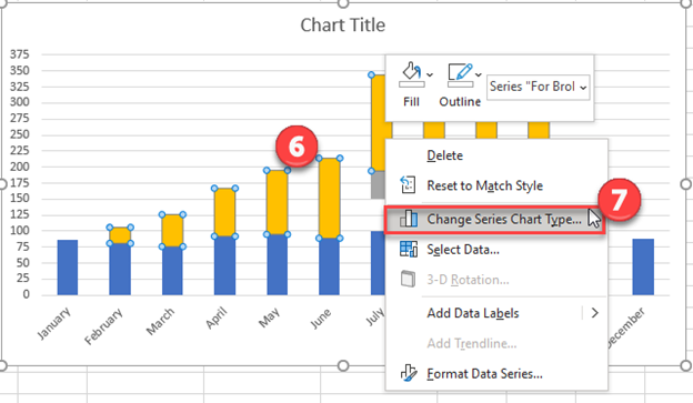 Change Series for Chart Break in Excel Graph