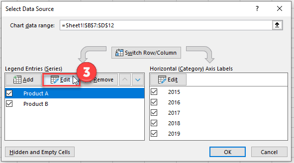 Edit a Series Name in Graph for Excel