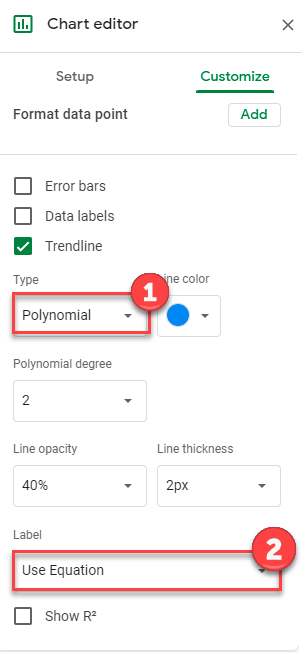Polynomial Trendline Equation Google Sheets