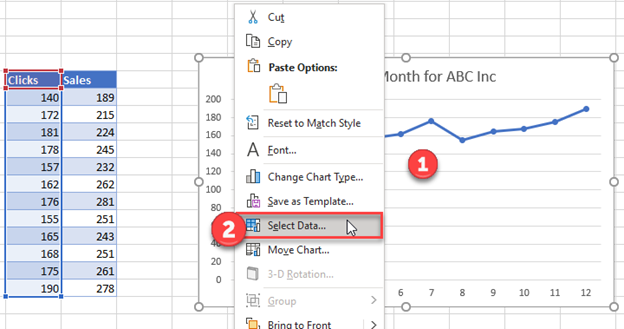 Select Data to Add Additional Line in Excel