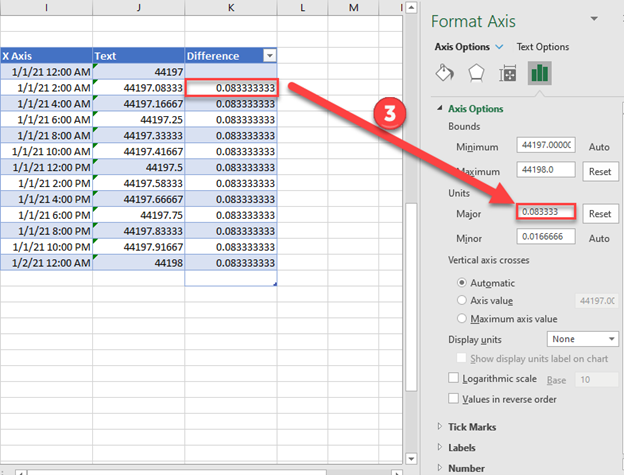 Units Time Date Chart in Excel