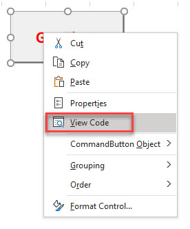 VBA_Buttons ActiveX View Code