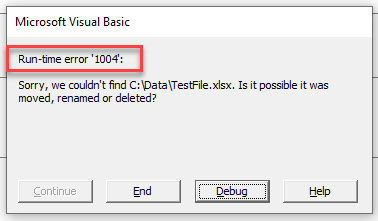 VBA Error 1004 FileNotFound