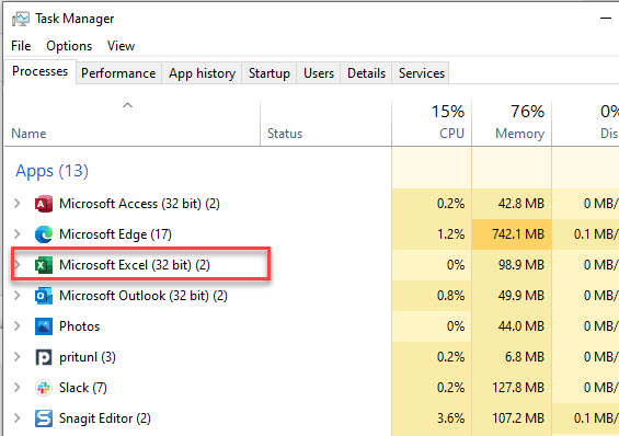 VBA OutOfMemory TaskManager