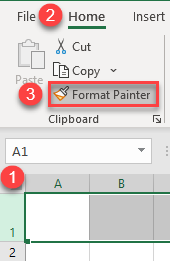 copy row height format painter 1