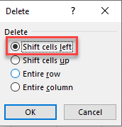 delete shift cells left 4