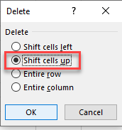delete shift cells up 3