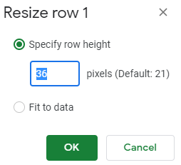 google sheets copy row height manually 2
