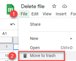 google sheets delete file in google sheets