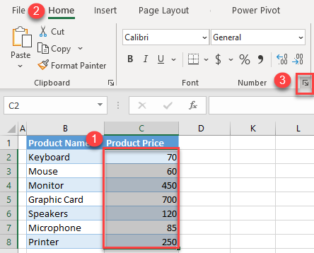 insert a euro symbol format number