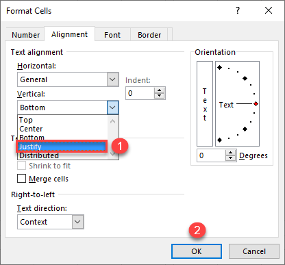 line spacing format cells