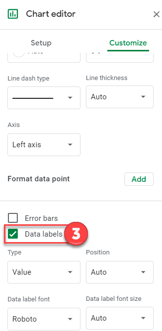 Add Data Labels to Graph in Google Sheets