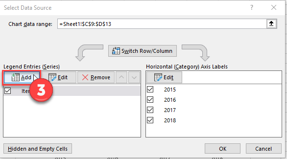 Add New Series to Chart and Graph in Excel