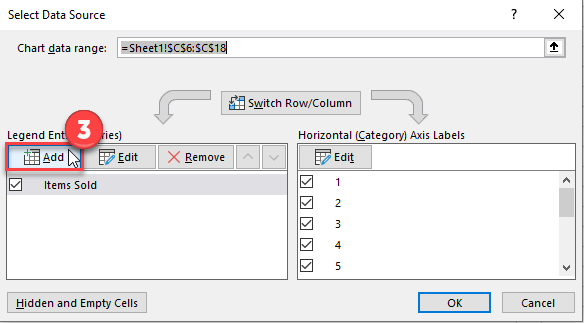 Add Series to Add Single Data Point in Excel