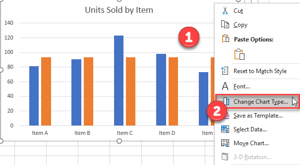 Change Chart Type to Line Graph in Excel