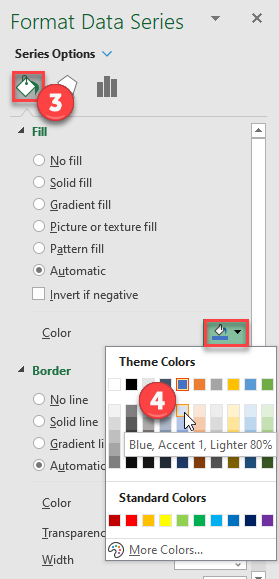 Change Color for Bar Graph for Overlay Chart Excel