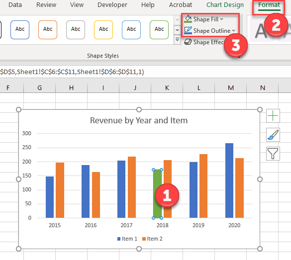 Change Single Data Point Color in Graph or Chart in Excel