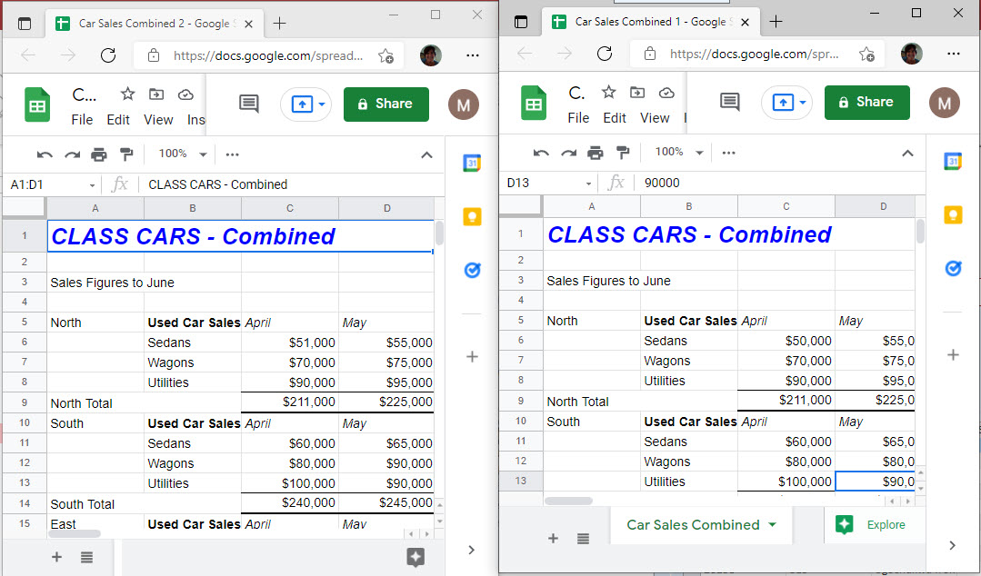 CompareFiles GoogleSheets