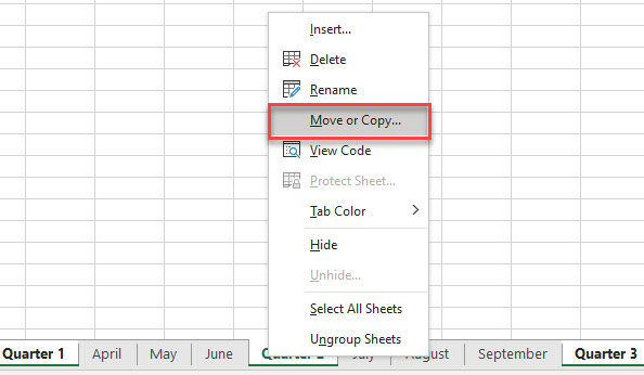 CopySheet NonAdjacent RightClick