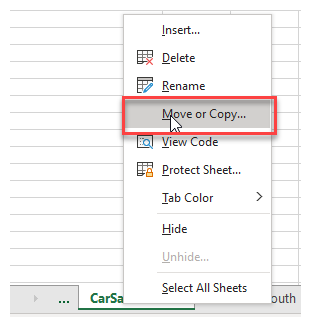 CopySheets QuickMenu