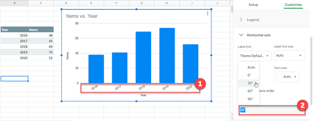 Create Slanted Graph in Google Sheets