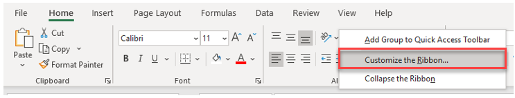 CustomRibbon RightClick