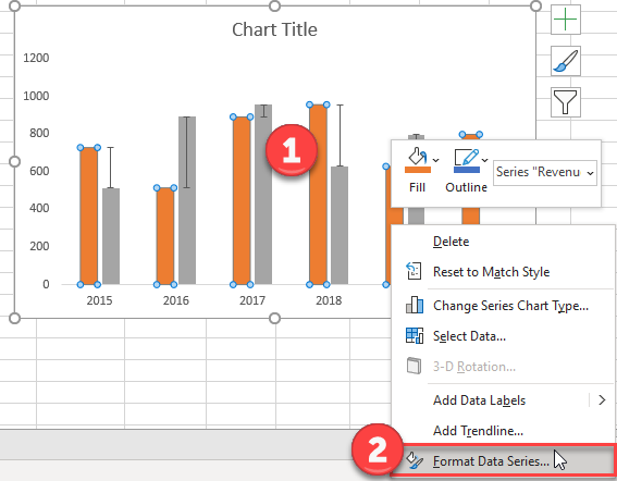 Format Data Series for Percentage Graph in Excel