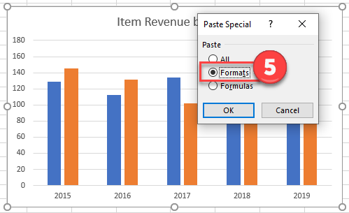 Paste Special as Format Graph Chart Excel