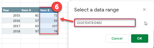 Select Data Range to Add Additional Series to Graph Google Sheets