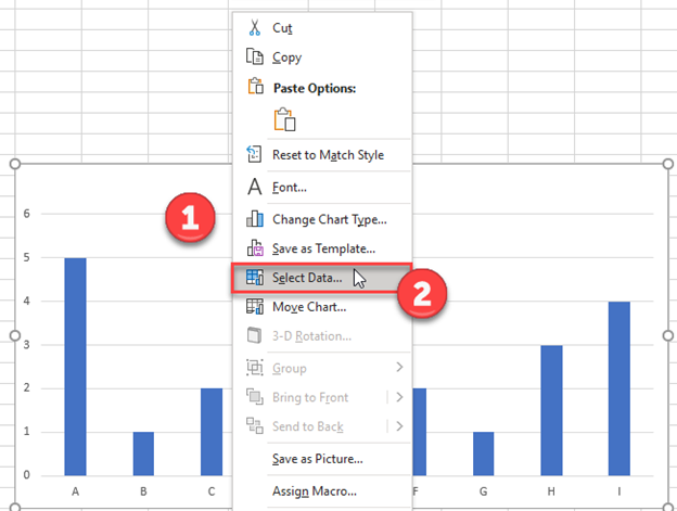 Select Data to Replace Number Y Axis to Text Excel