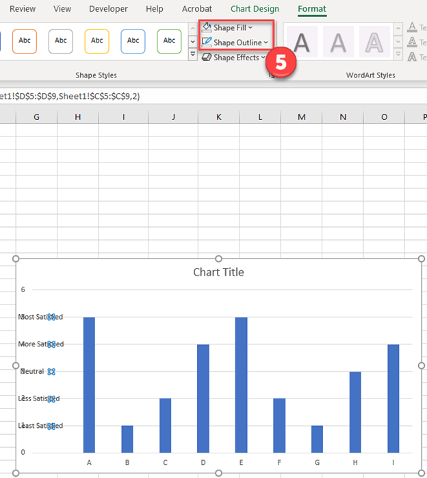 Update Series to No Fill Outline in Bar Graph Excel