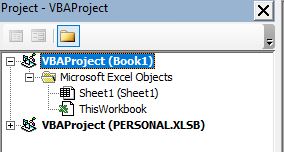 VBAProject ProjectExplorer