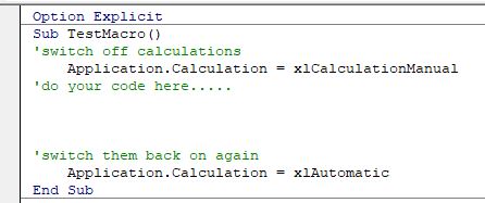 VBASpeed Calculations