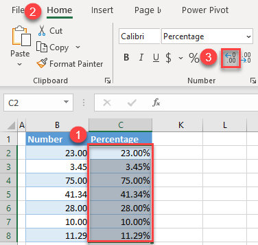 add percentage style to numbers 5