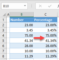 add percentage style to numbers 7