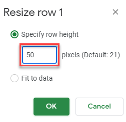 change cell size pixels inches 46