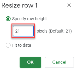 change cell size pixels inches 54