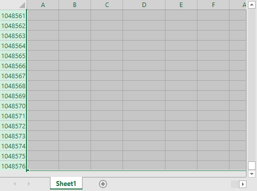 delete infinite rows columns 5