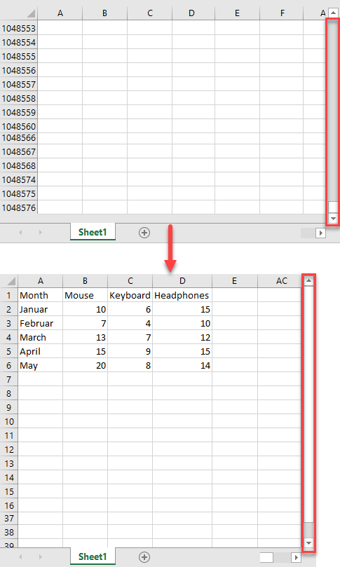 delete infinite rows columns 9