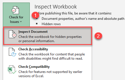 document inspector inspect